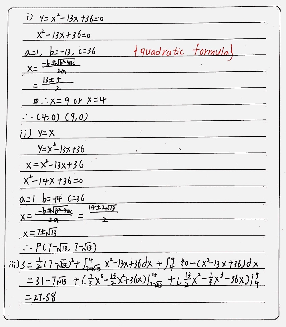 Figure 1 Shows The Curve Y X2 13x 36 And The Strai Gauthmath
