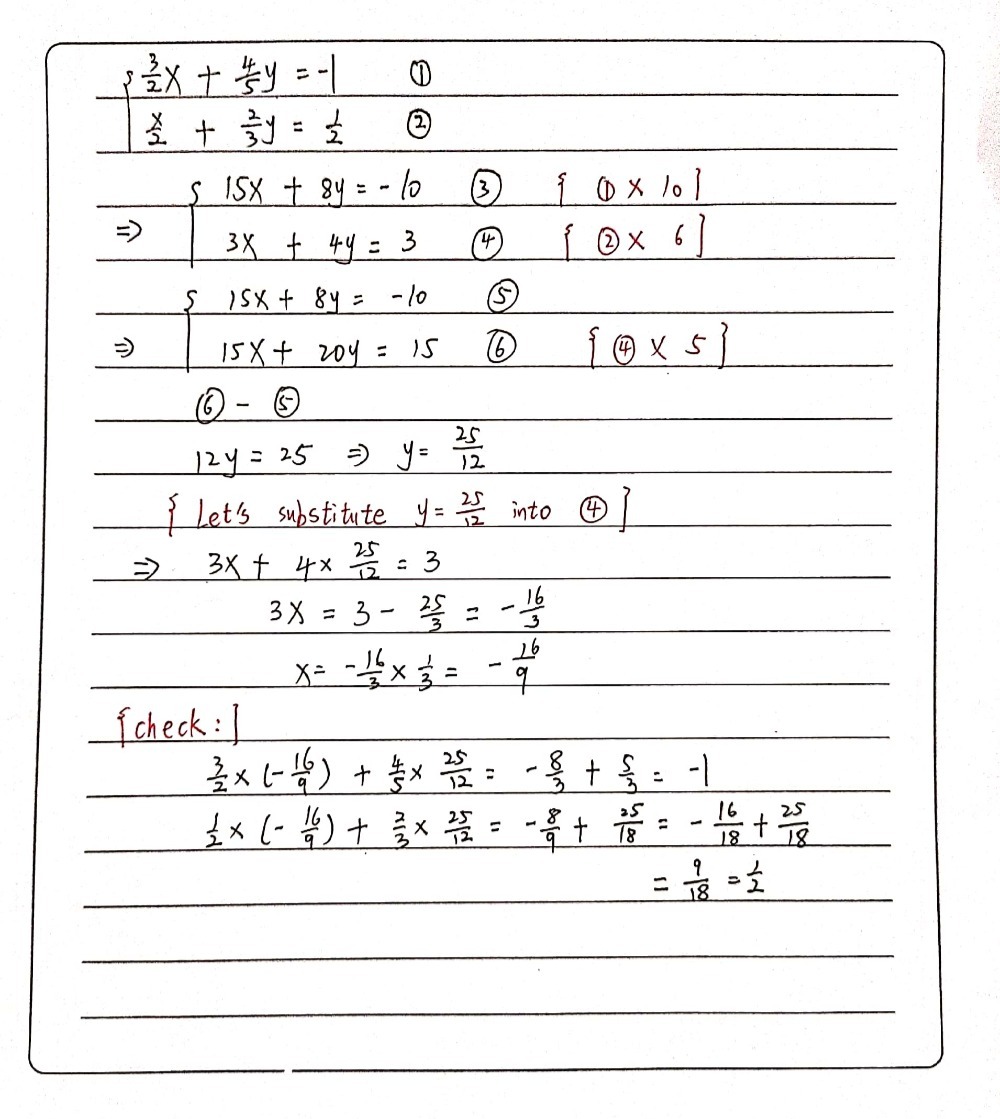 Frac 3x 2 4y 5 1 X 2y 2 2 2 Endarray Gauthmath