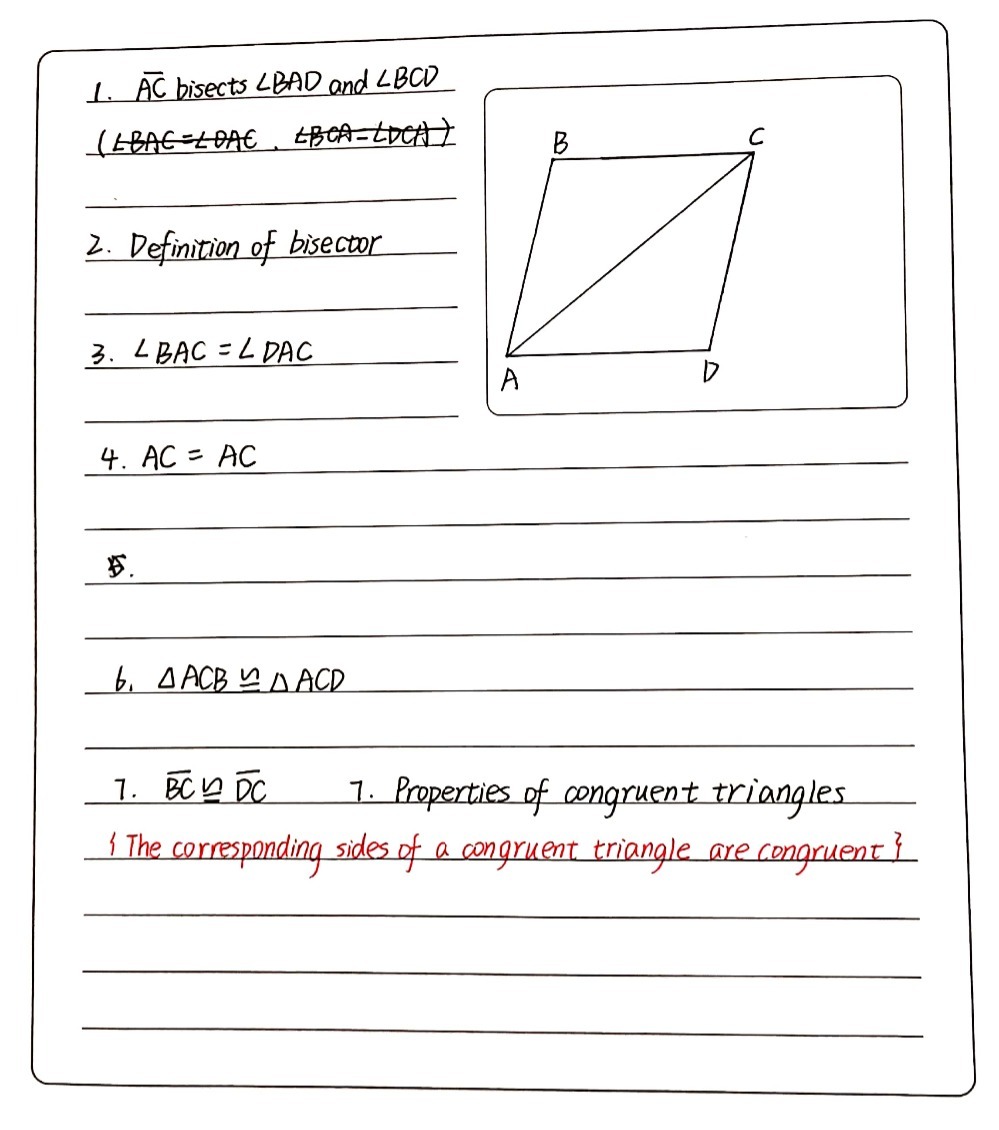 B. Given: overline AC bisects angle BAD and angle - Gauthmath