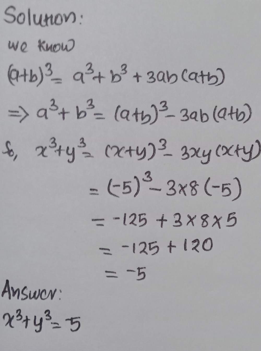2 Find The Value Of I X3 Y3 When X Y 5 An Gauthmath 2 Find The Value Of I X3 Y3 When X Y 5 An Gauthmath