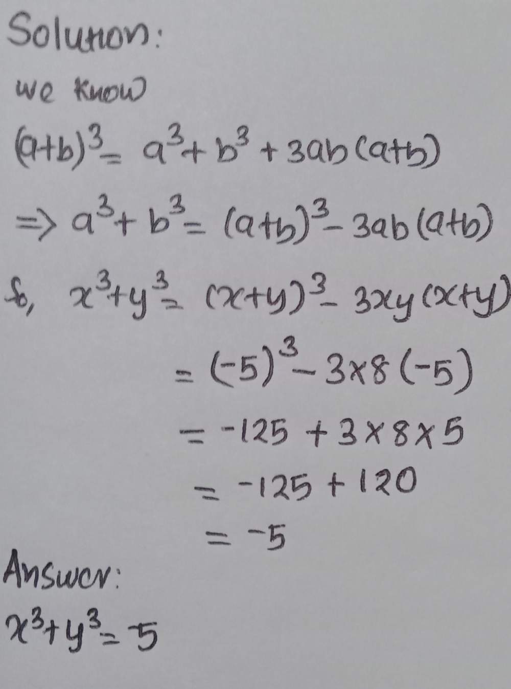 2 Find The Value Of I X3 Y3 When X Y 5 An Gauthmath