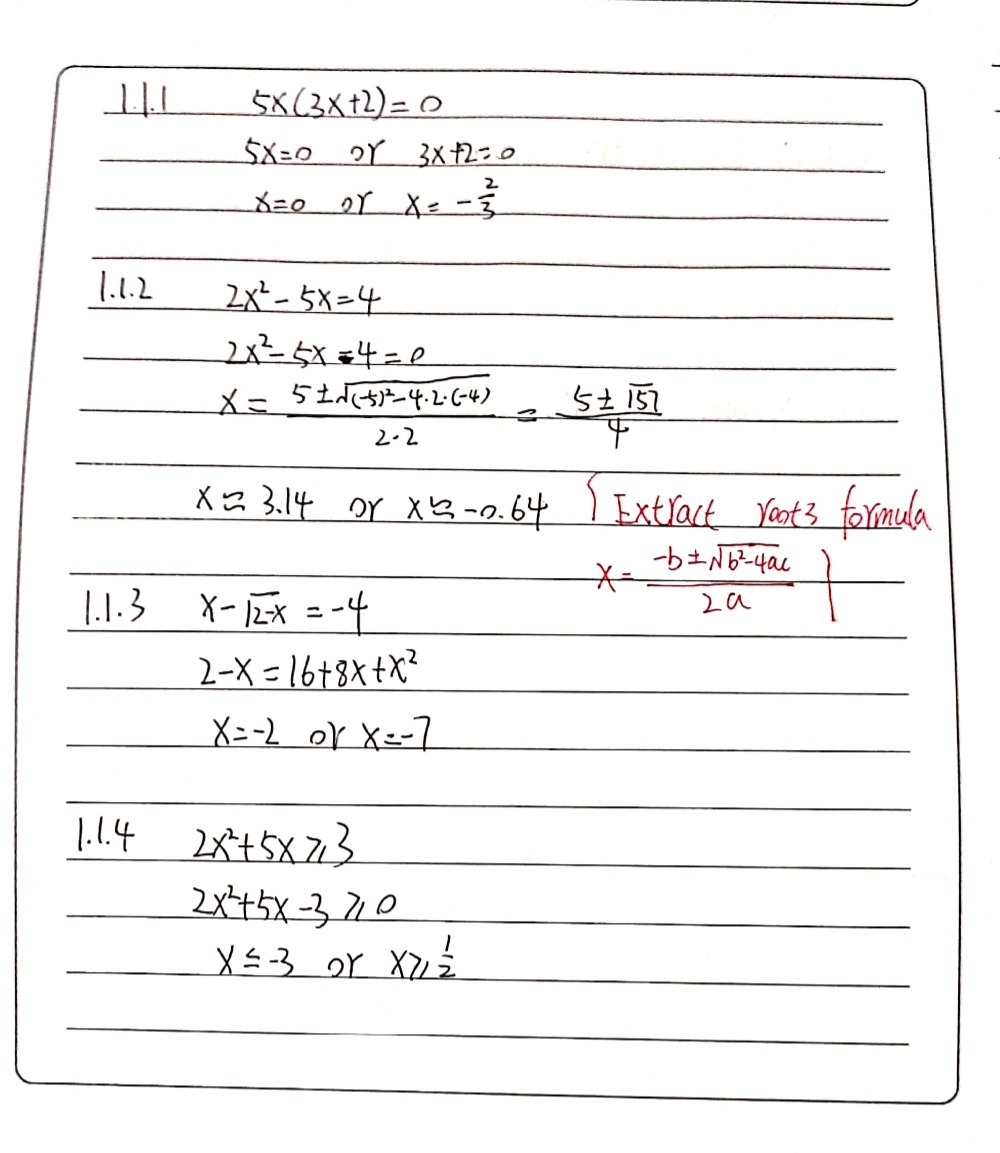 1 1 Solve For X In Each Of The Following 1 1 1 Gauthmath