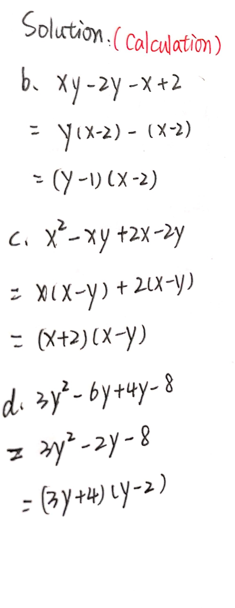 2 Factorise The Following By Grouping A 2x Y Gauthmath