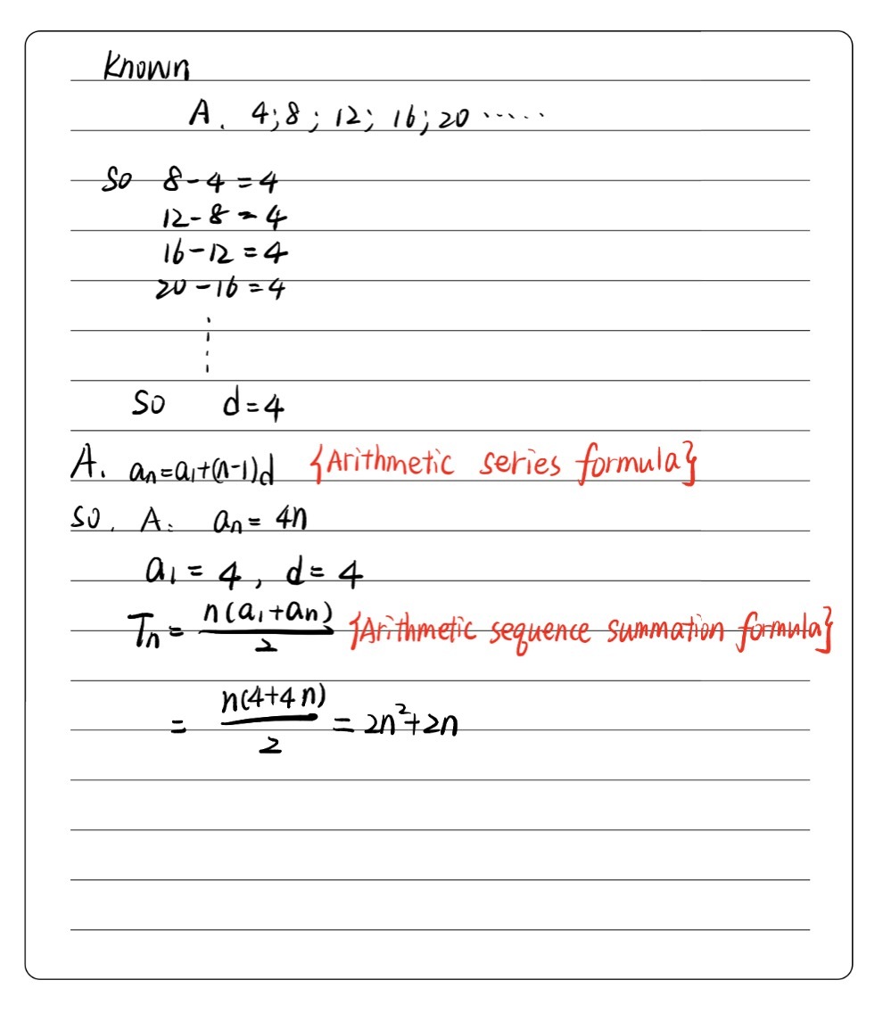 Determine The Rule For Sequence A In The Form Tn Gauthmath