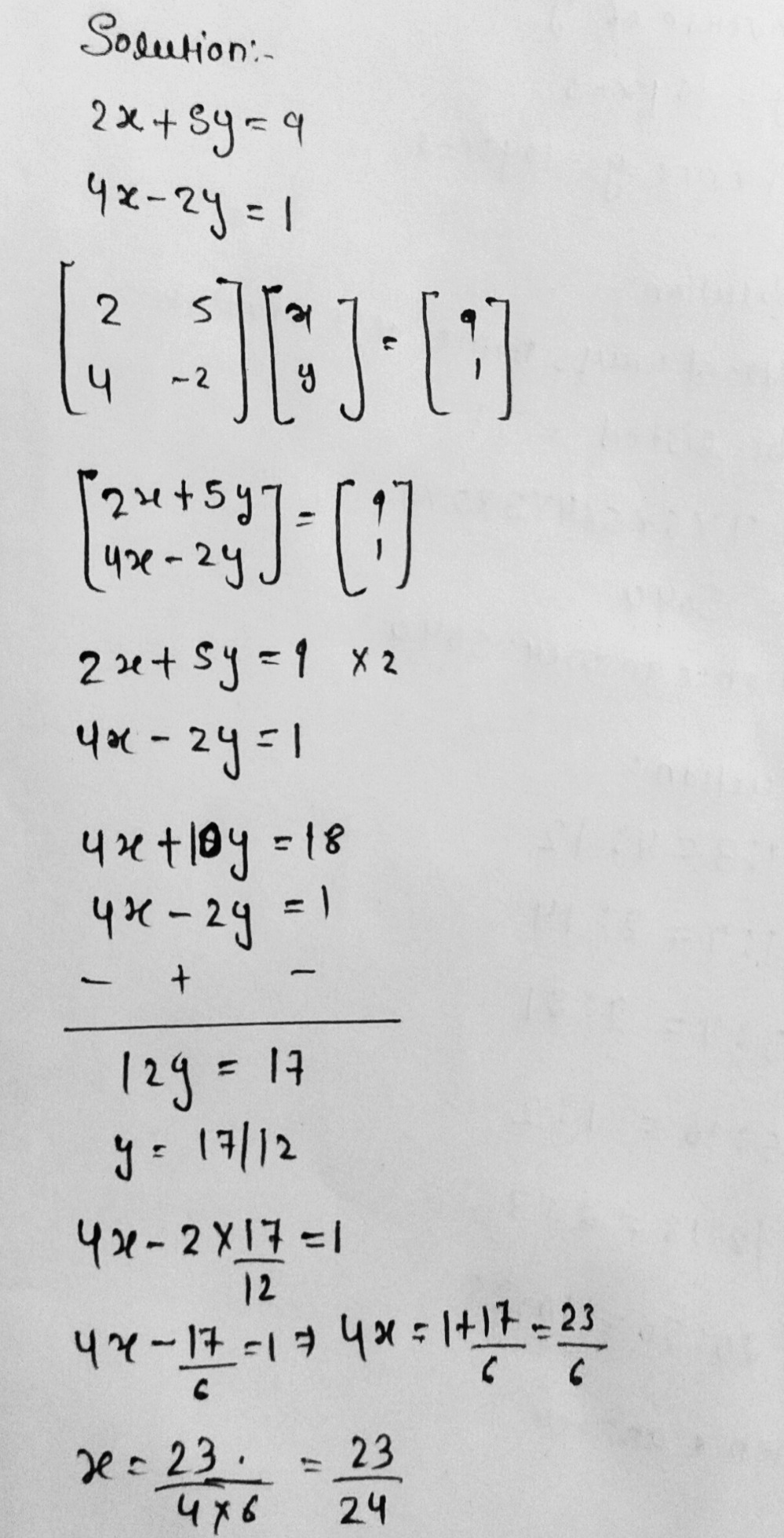 Solve If Possible By Using Matrices And Cramer Gauthmath