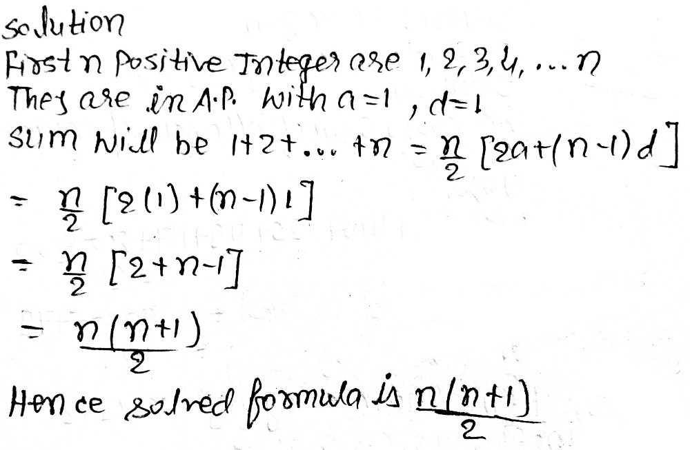 3 Find A Formula For The Sum Of 1 2 3 4 5 Gauthmath