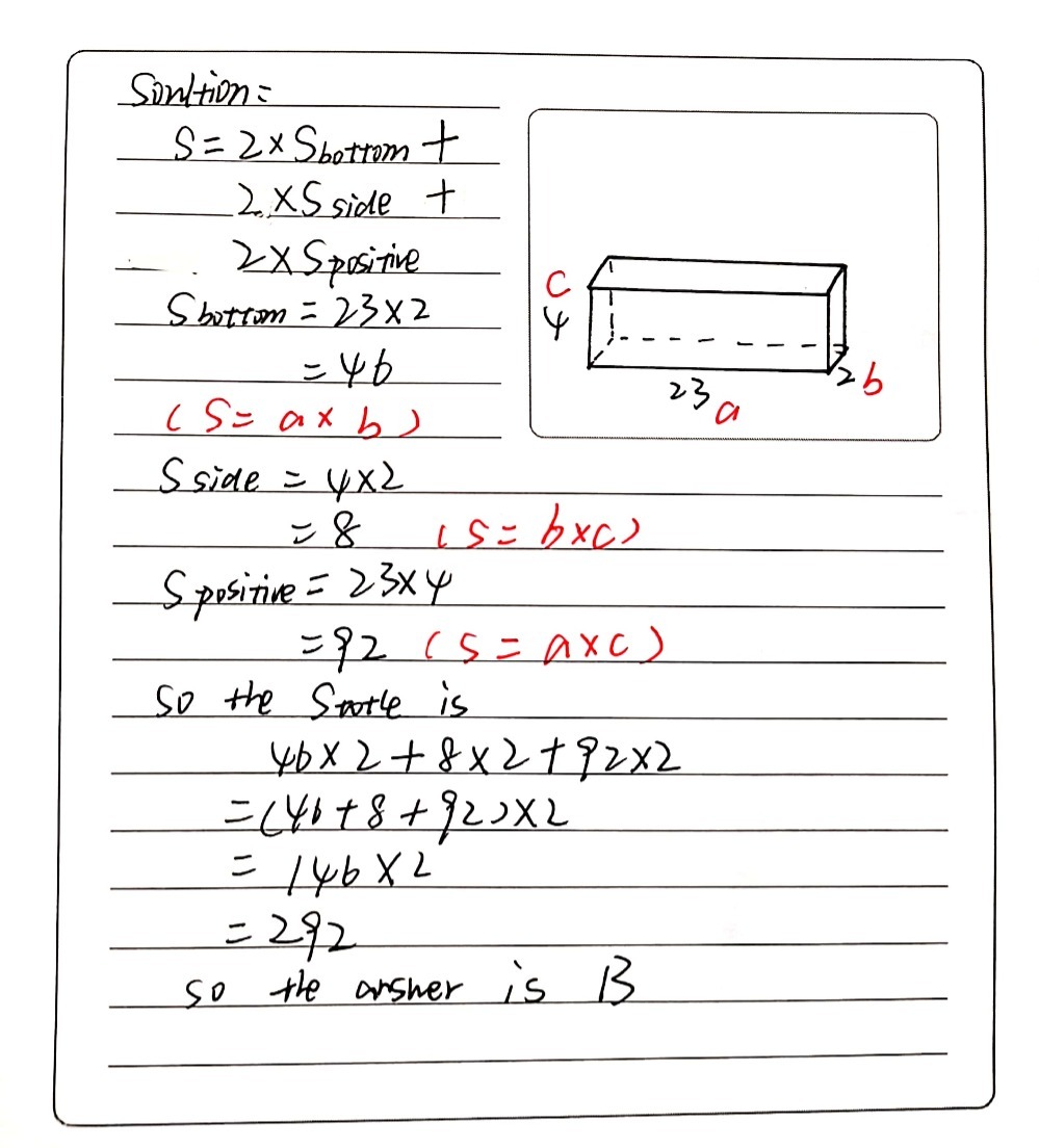 24. Calculate the surface area of the rectangular - Gauthmath