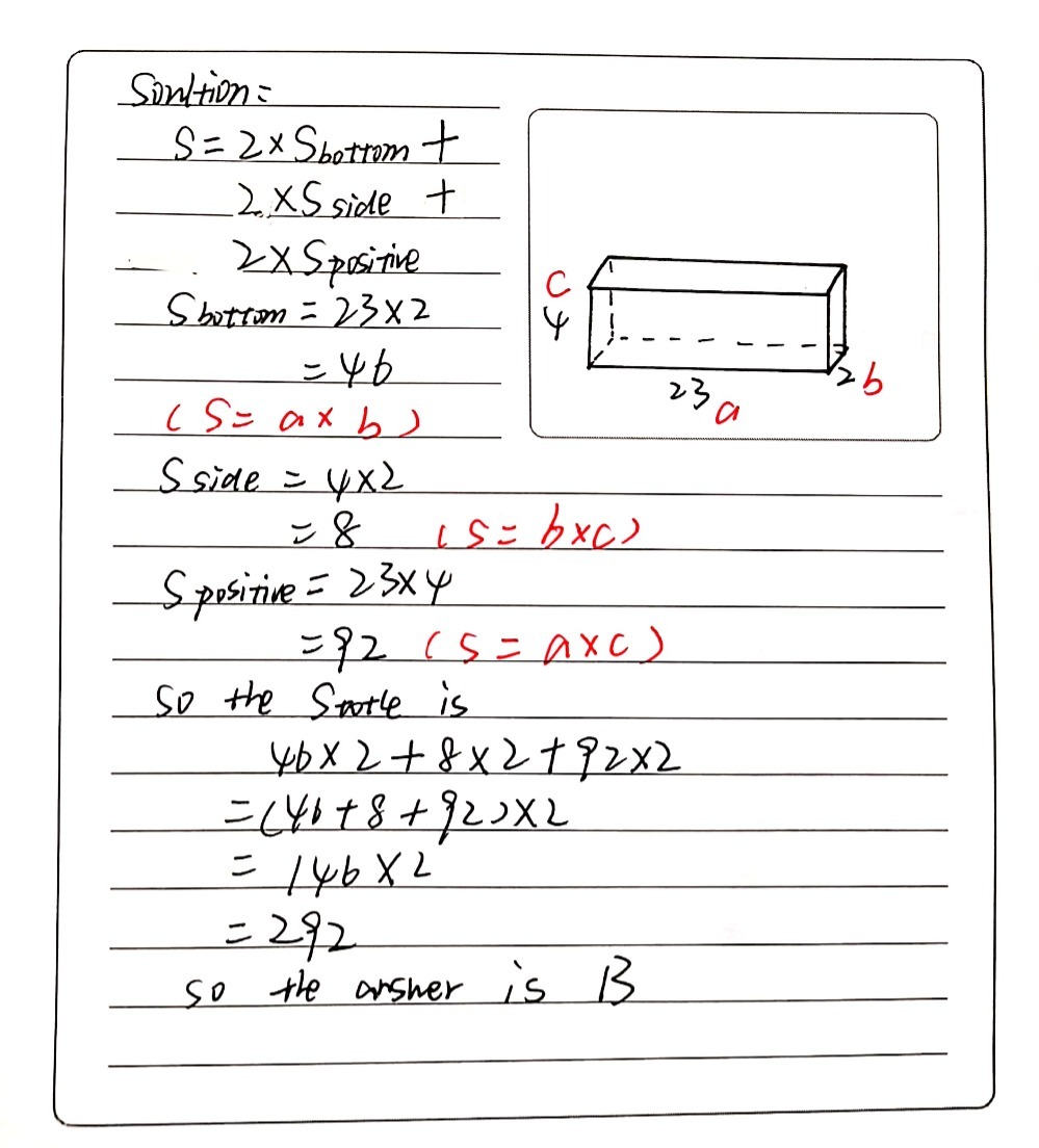 24. Calculate the surface area of the rectangular - Gauthmath