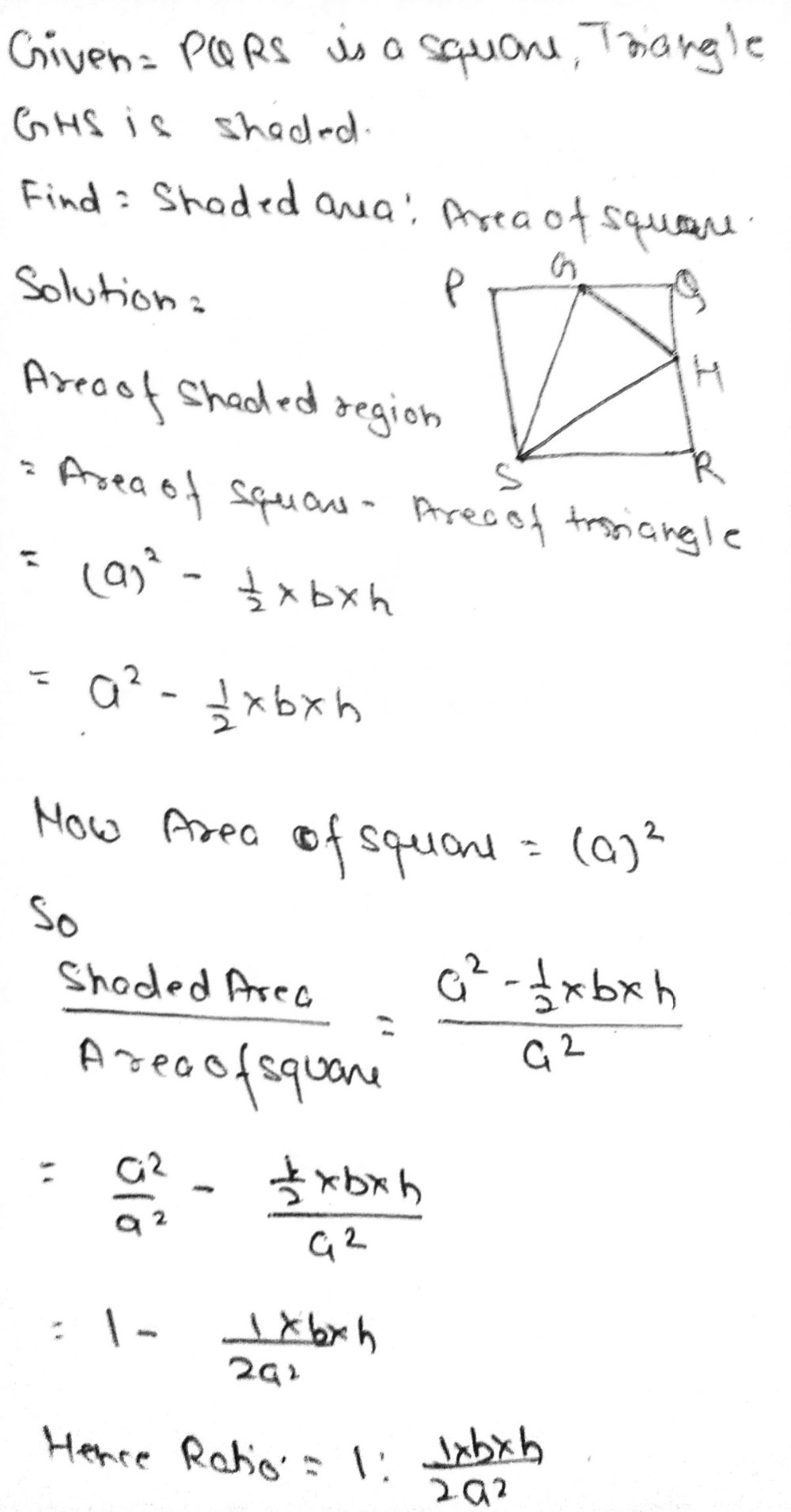 Pqrs Is A Square G Is The Midpoint Of Pq And H Is Gauthmath