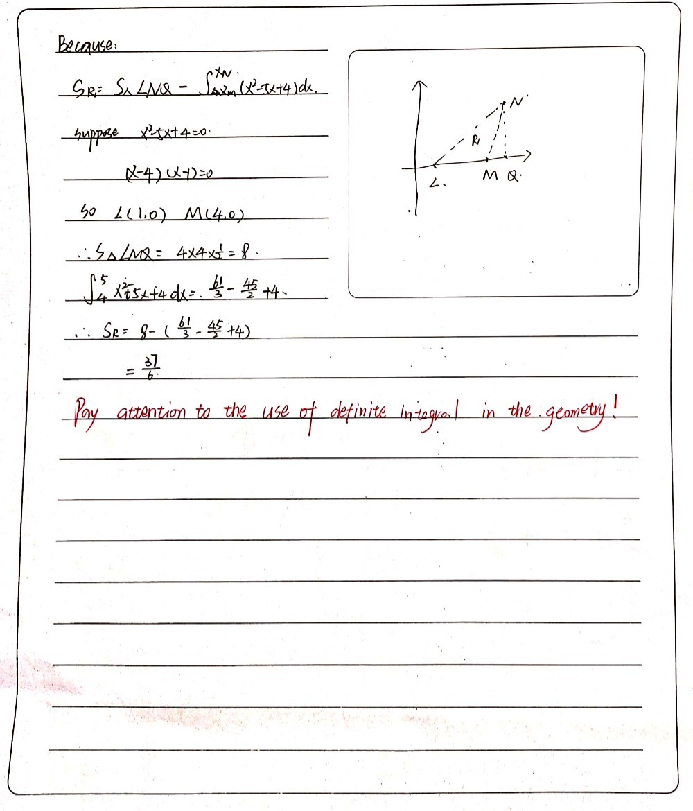 Figure 2 The Curve Chas Equationy Y X2 5x 4 It Cut Gauthmath