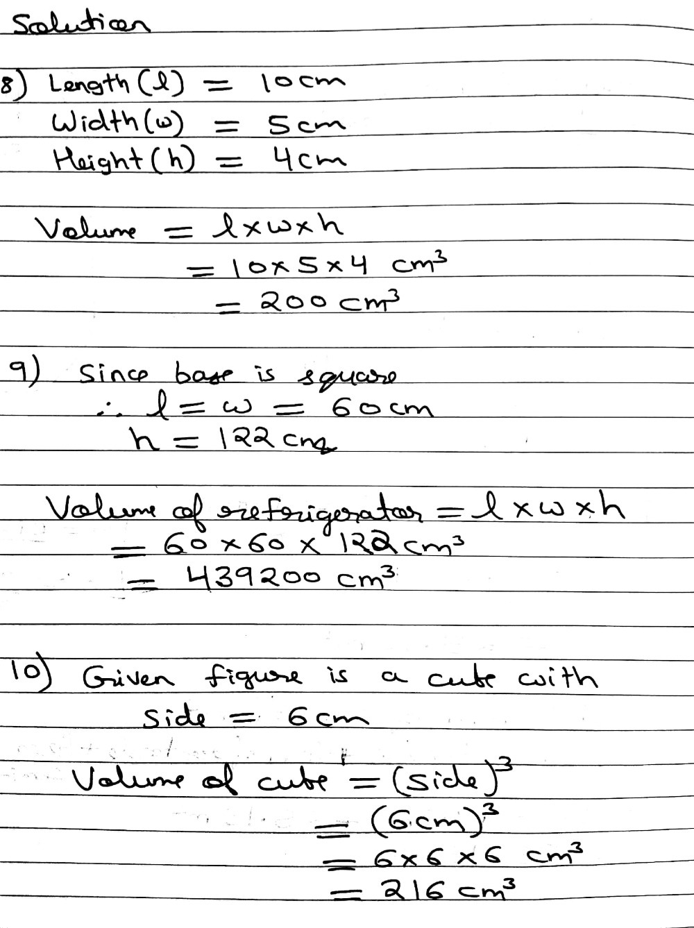 8 Find The Volume Using The Appropriate Formula 9 Gauthmath