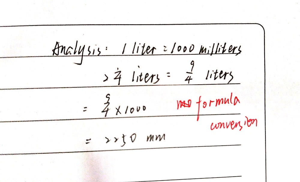 2 Convert From Liters To Milliliters 1 Liter 1 Gauthmath