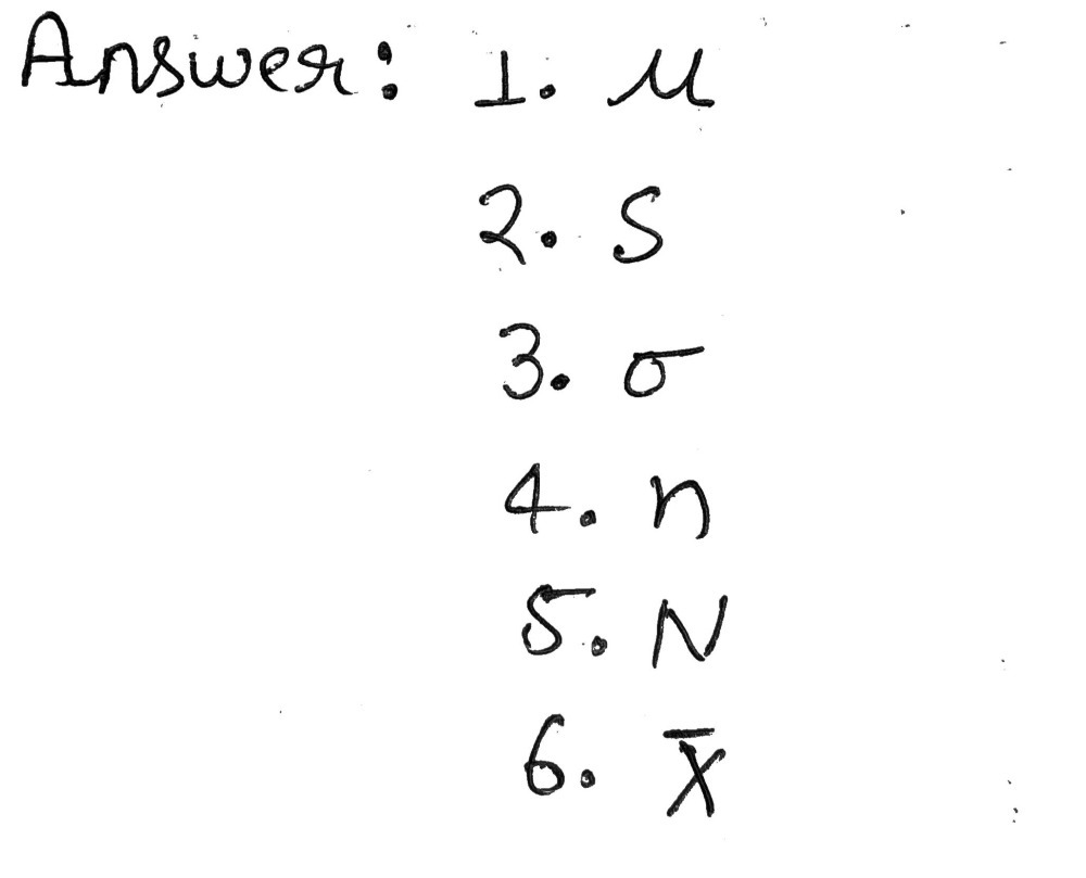 Column A 1 Population Mean A X 2 Sample Stan Gauthmath