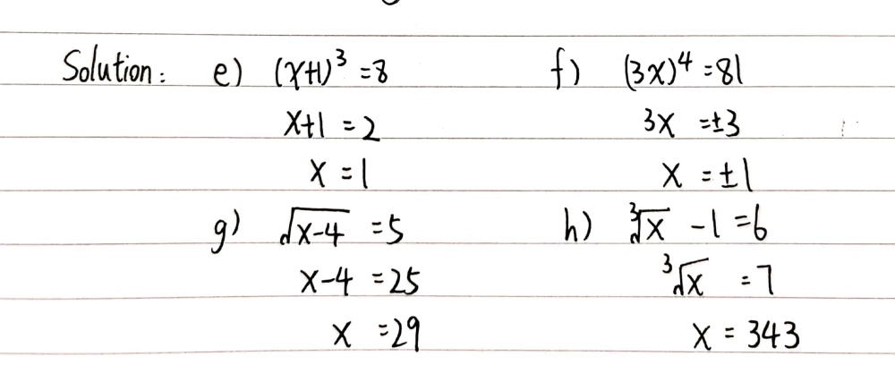 As E X 13 8 F 3x4 81 G Square Root Of X 4 5 H 3 Gauthmath