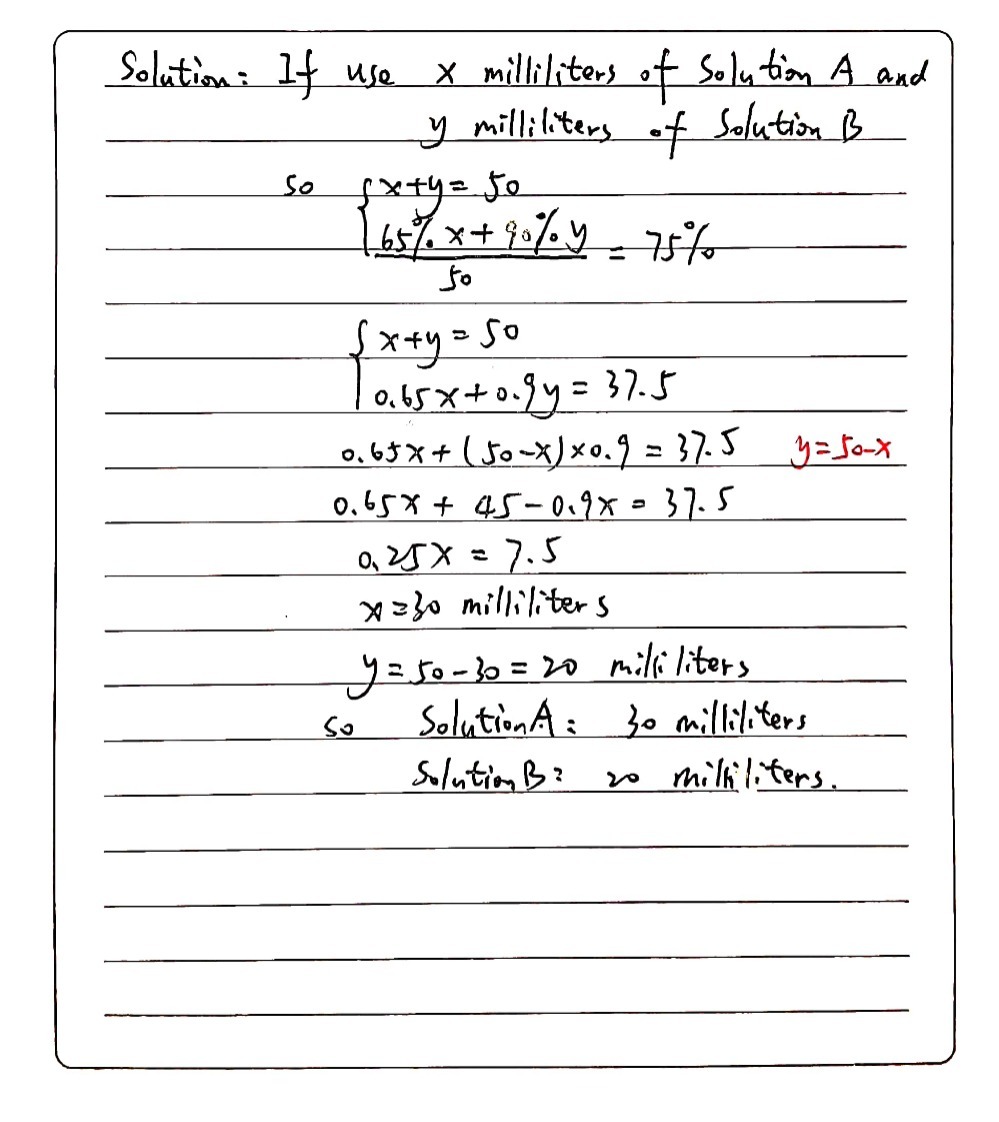 Solved: A scientist has two solutions, which she has labeled Solution A ...