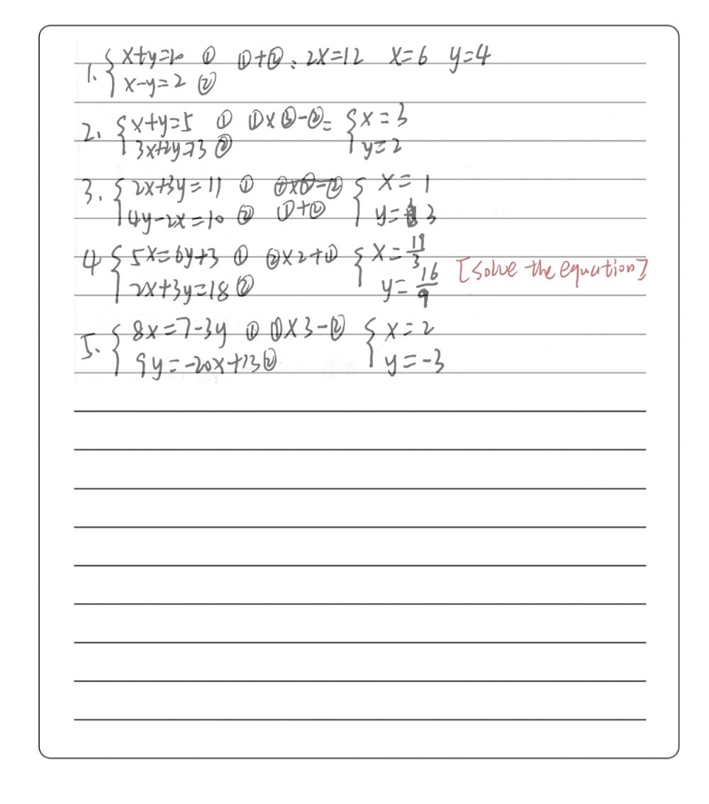 Answers 1 X Y 10 2 X Y 5 X Y 2 3x 2y 13 3 2x 3 Gauthmath