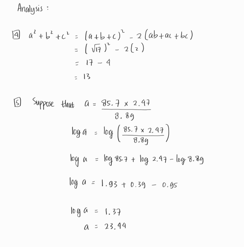 4 Find The Value Of B2 C2 When A B C Gauthmath