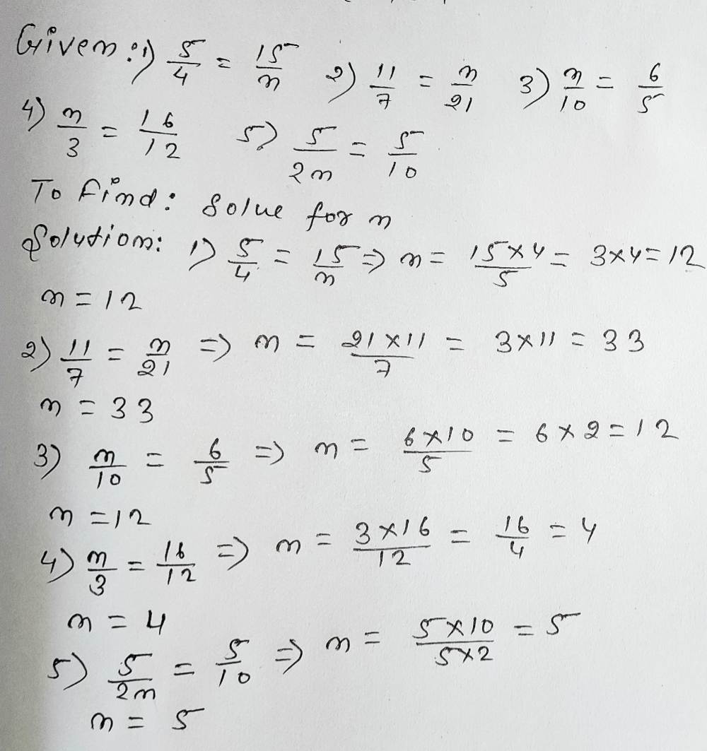 Solve For N In The Following Proportions Write Th Gauthmath