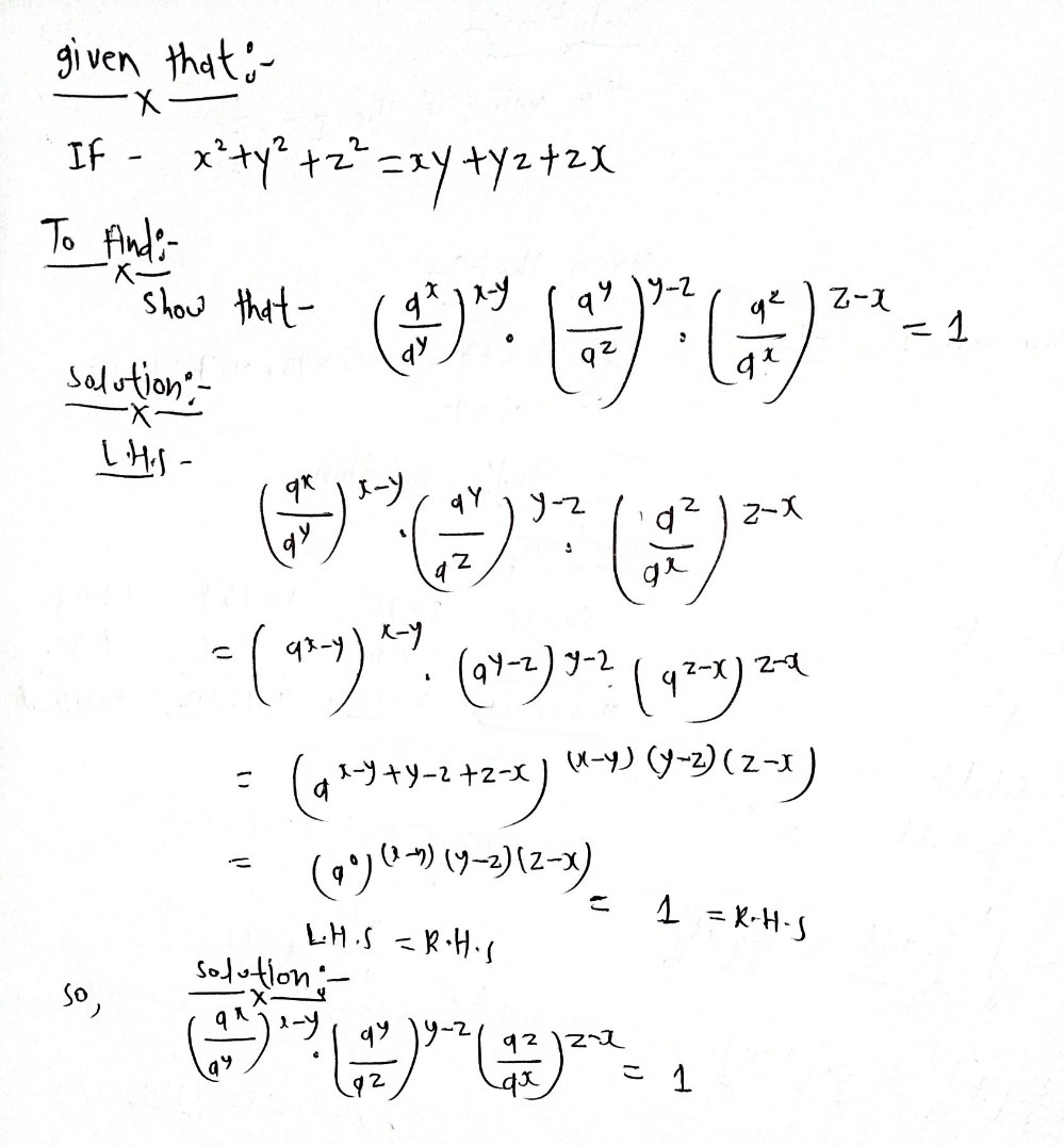 B If X2 Y2 Z2 Xy Yz Zx Show That Frac Axayx Y Gauthmath B If X2 Y2 Z2 Xy Yz Zx Show That Frac Axayx Y Gauthmath