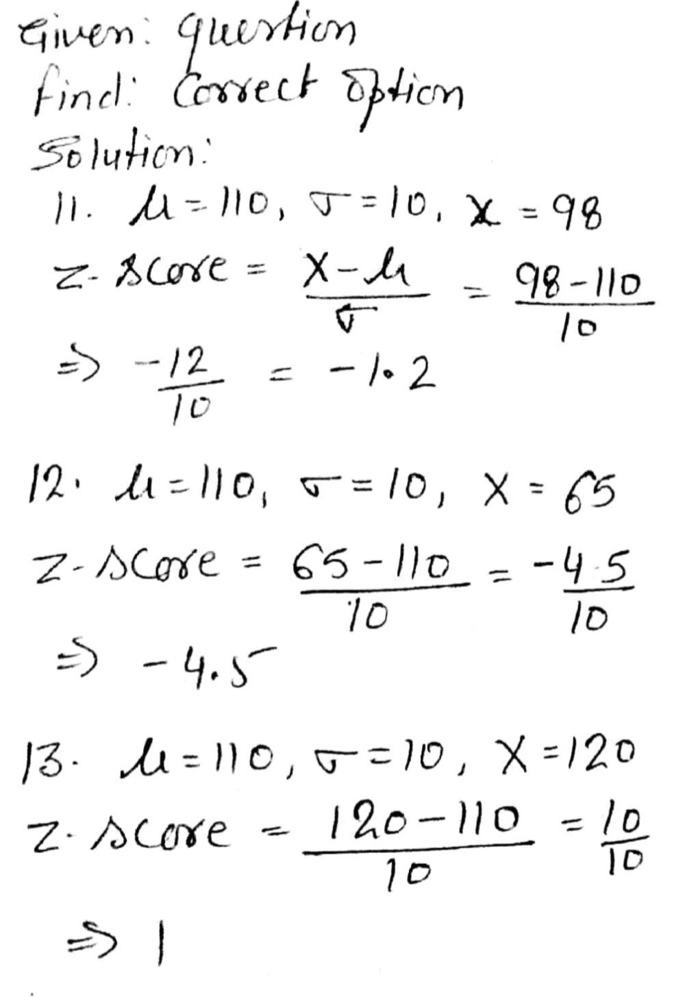 11 Given Mu 110 And Sigma 10 In A College Entra Gauthmath