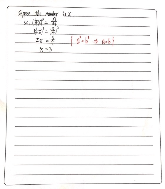 One fourth of a number, raised to the third powe Gauthmath