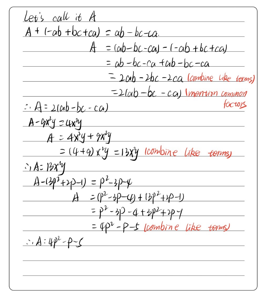 What Should Be Added To Ab Ca To Get Ab Ca Gauthmath