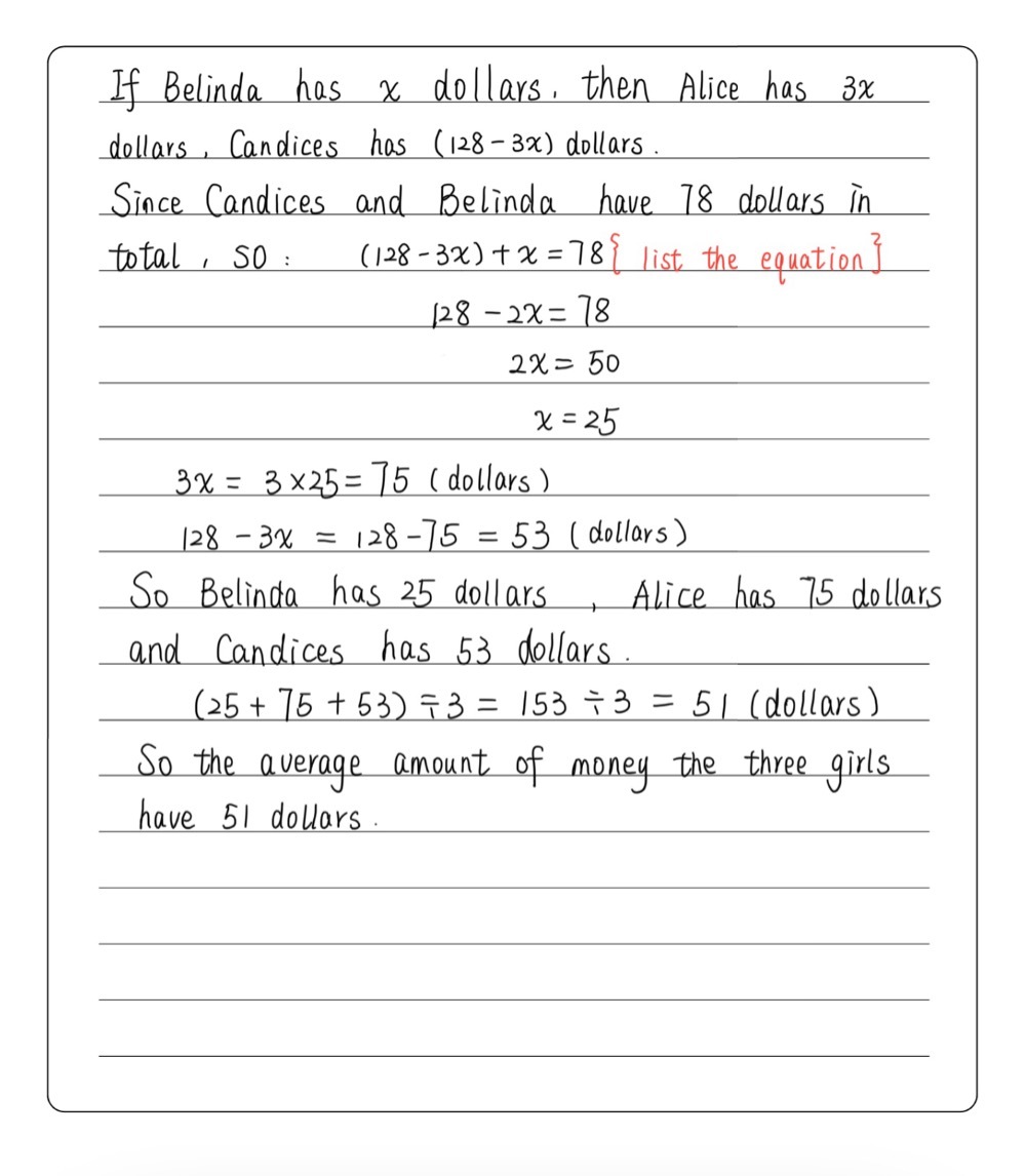 Alice And Candice Have A Total Of 128 Candice Gauthmath