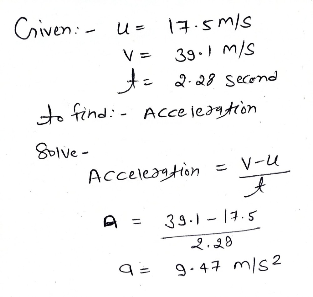 2. A race car accelerates uniformly from 17.5 m/s Gauthmath