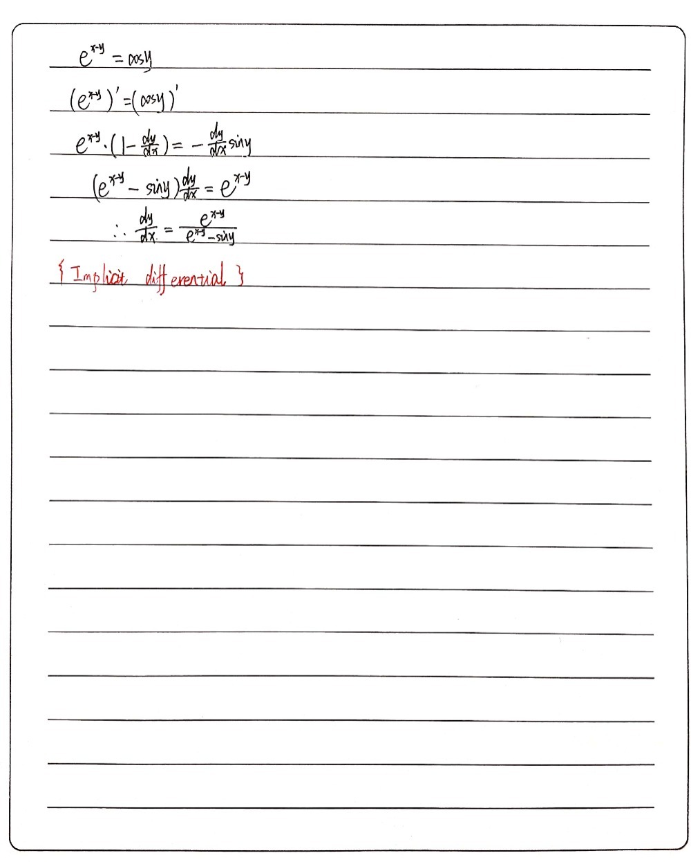 Using Implicit Differentiation Find Dy Dx If Ex Y Gauthmath Using Implicit Differentiation Find Dy Dx If Ex Y Gauthmath