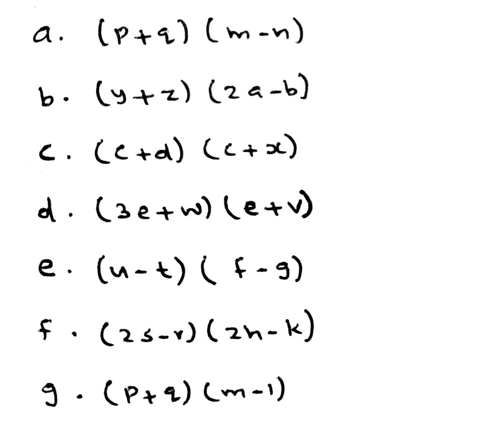 Factorise Each Of The Following A Mp Mq Np Nq B 2 Gauthmath