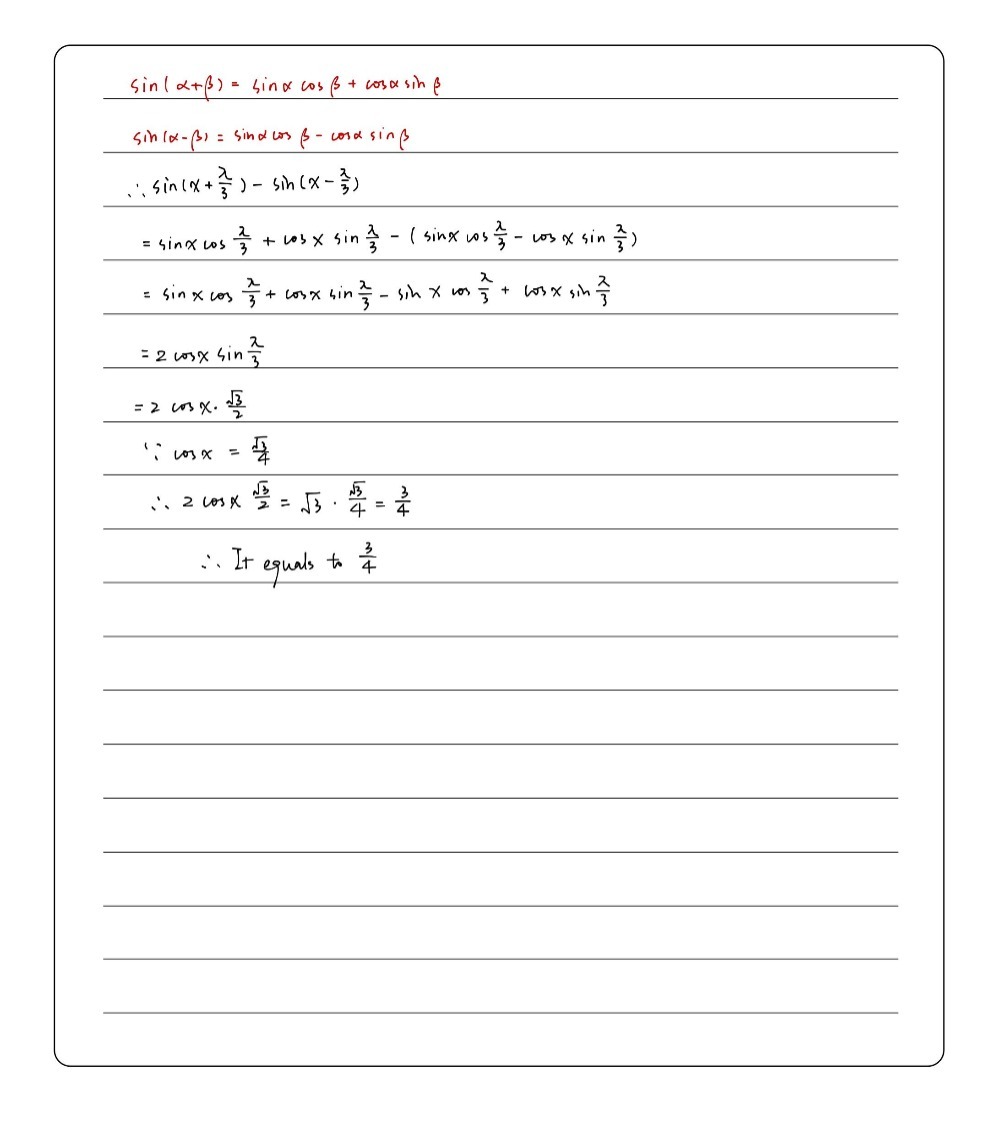 Cos X Frac Square Root Of 34 Sin X Frac P 3 S Gauthmath