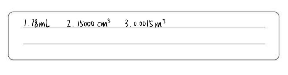1 78 Cm3 To Ml Solution 2 15 000 Ml C M3 Soluti Gauthmath