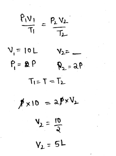 Juan Subjected A 10 L Gas At Stp With Doubled P Gauthmath