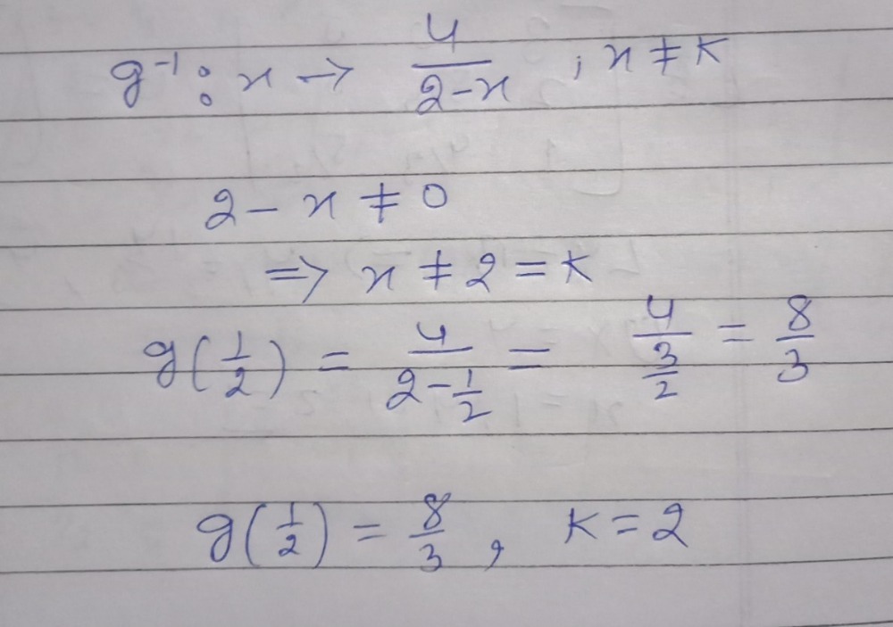 5. The Inverse Function G-1 Is Defined By G-1:x 4 - Gauthmath