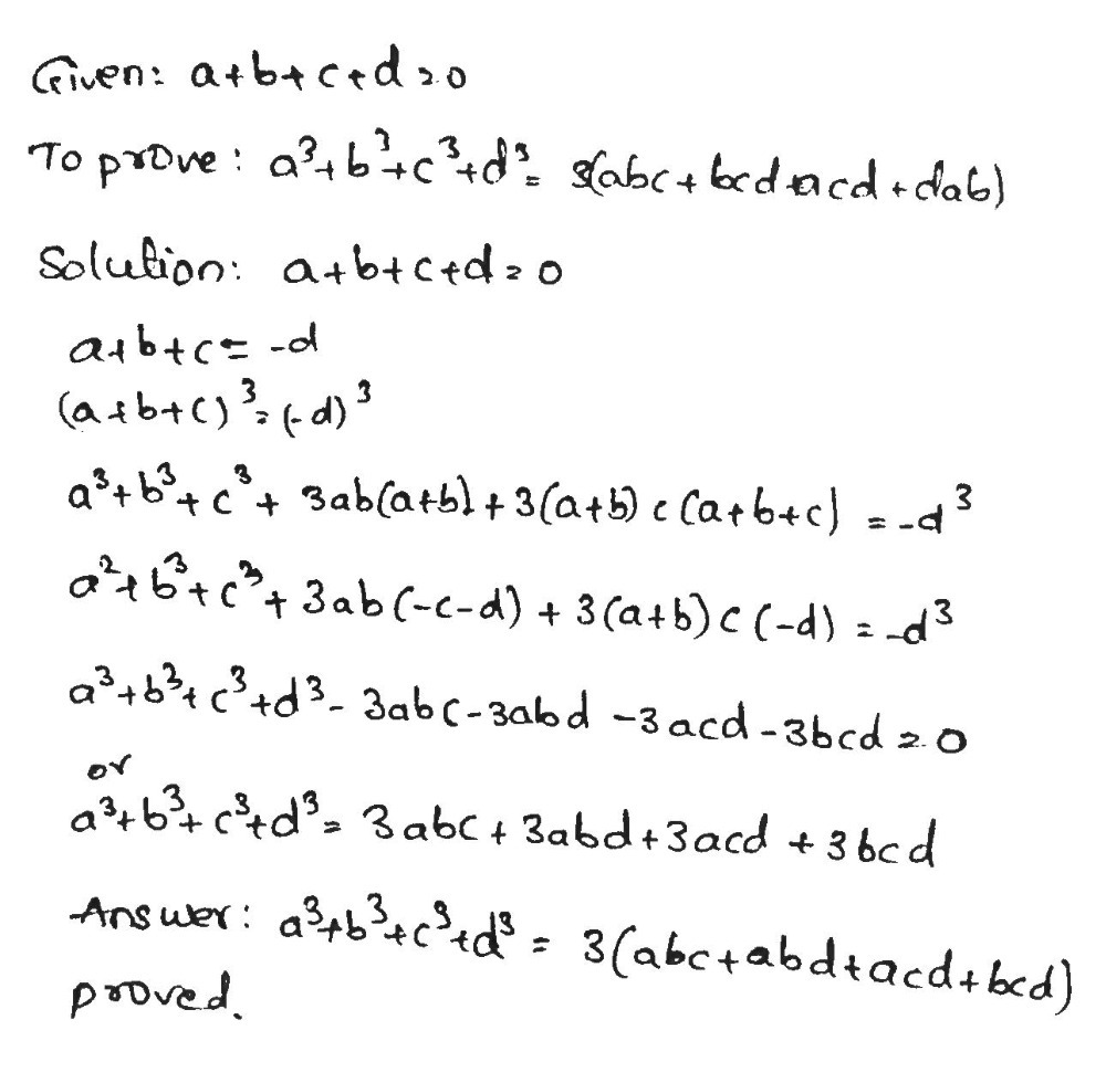 8 Given A B C D 0 Prove That A3 C3 D3 3abc Gauthmath