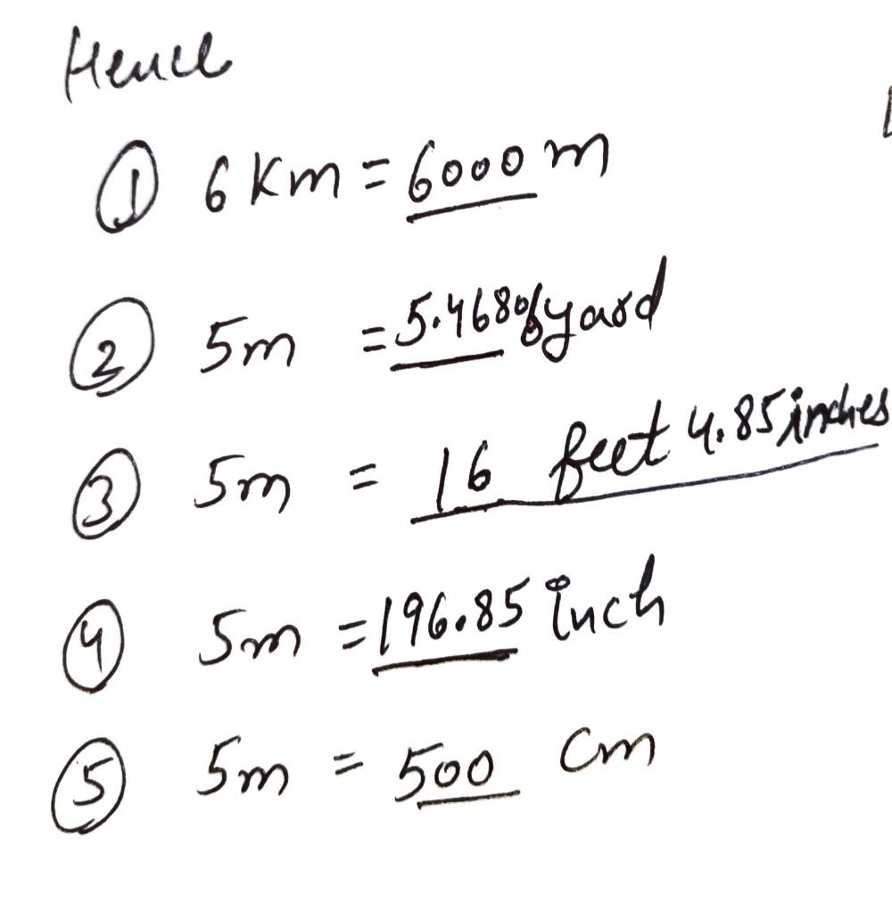 Ii Directions Convert The Following 1 6 Km Und Gauthmath