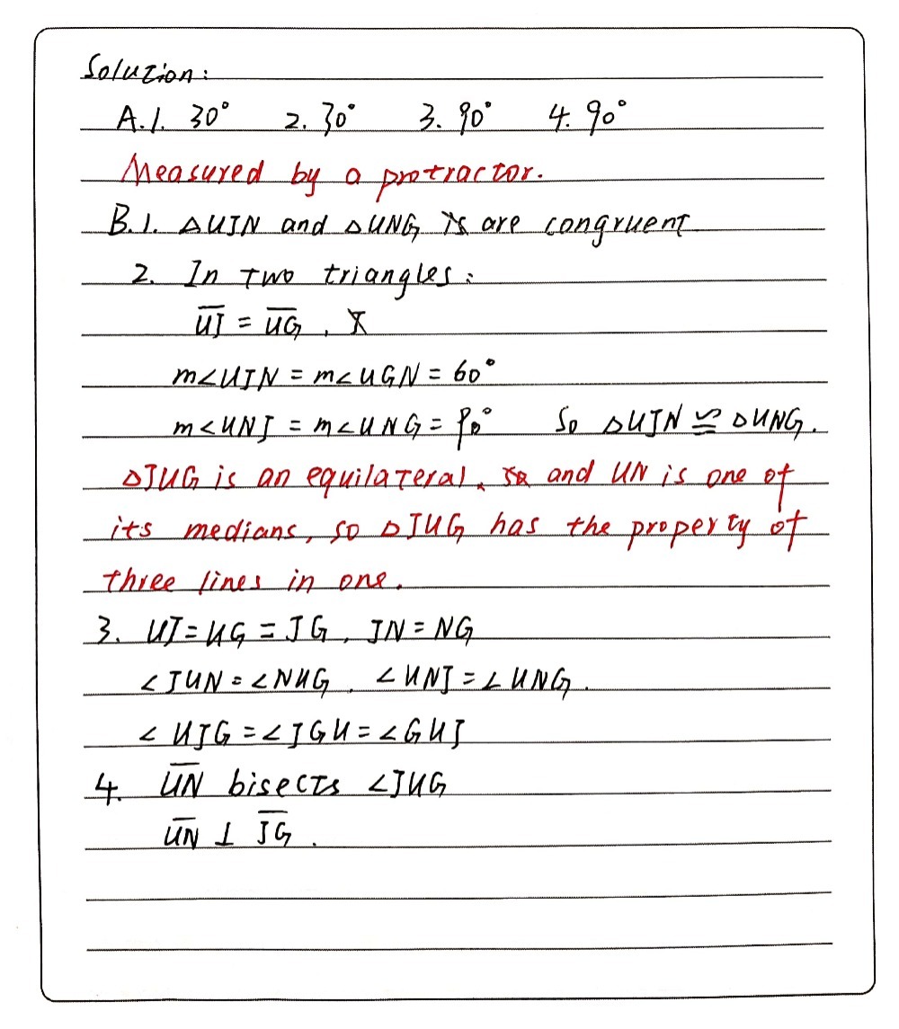 Given Delta Jug Is An Equilateral And Un Is One O Gauthmath