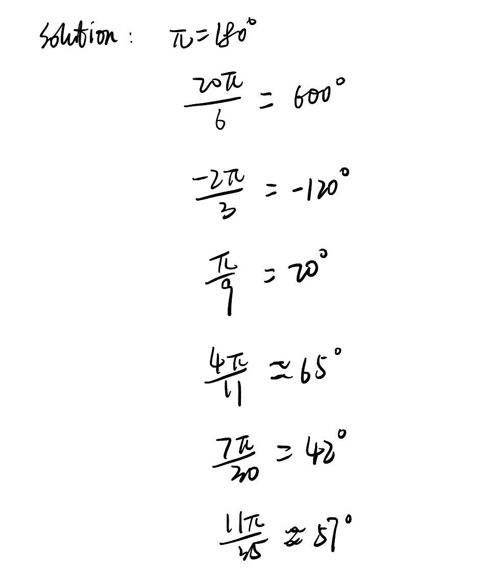 Convert The Following Radians Into Degrees I Fra Gauthmath