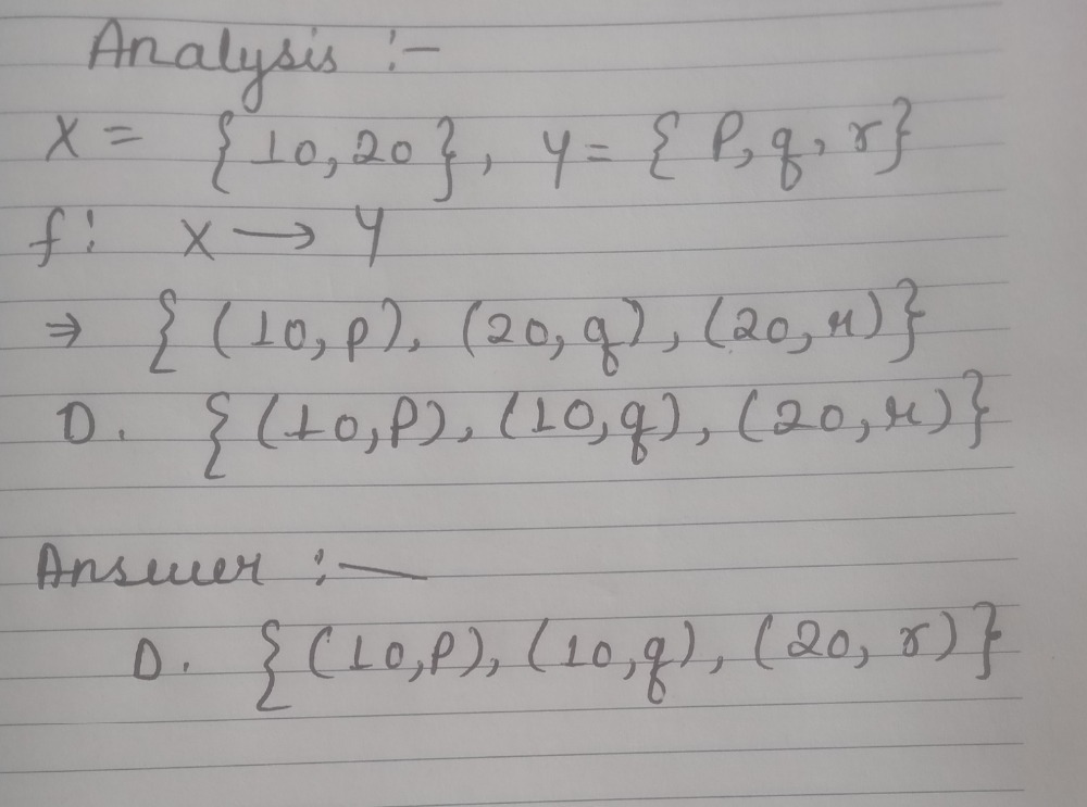 46 If X 10 And Y P Q R Then Which Of Gauthmath