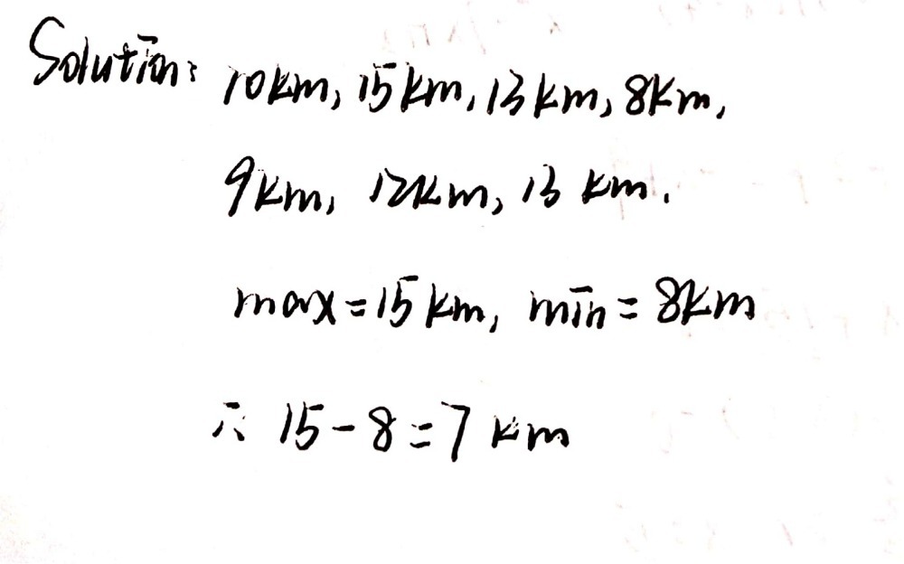 . Find the range of these distances run by 7 athl - Gauthmath