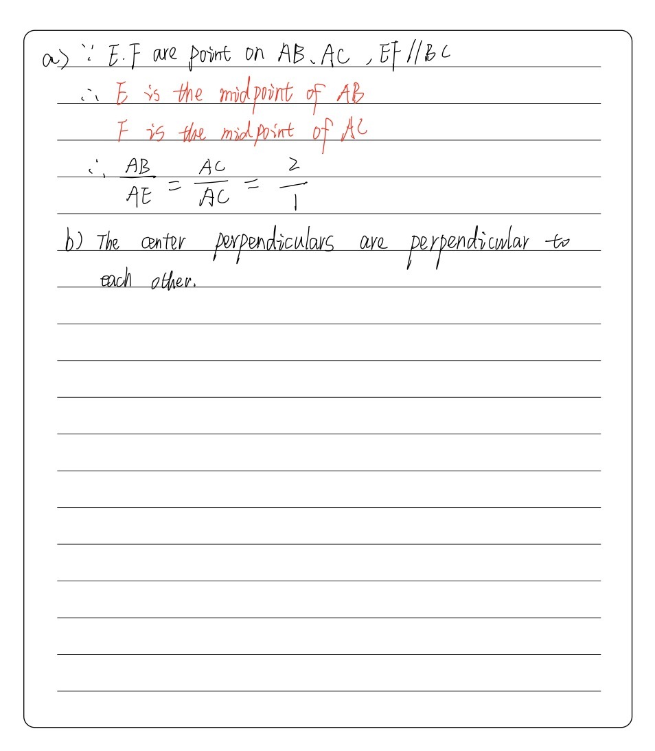 Questions A In A Triangle Abc E And F Are Point O Gauthmath