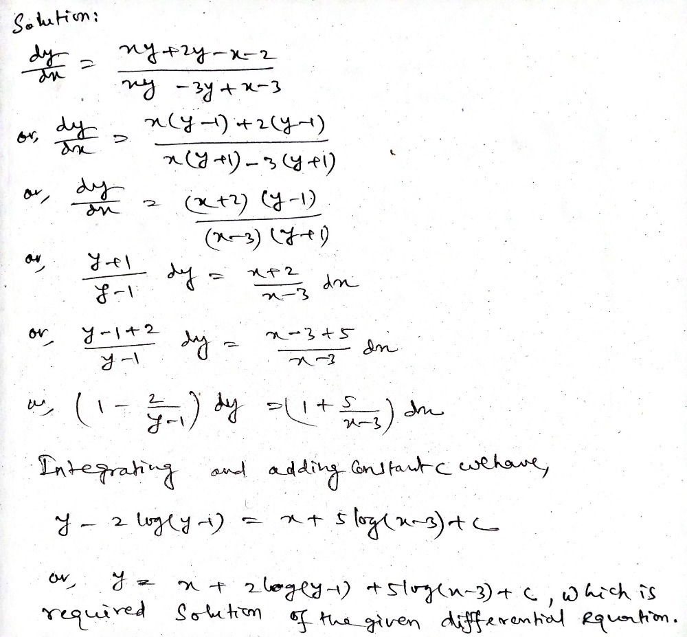 Solve The Given Differential Equation By Separatio Gauthmath