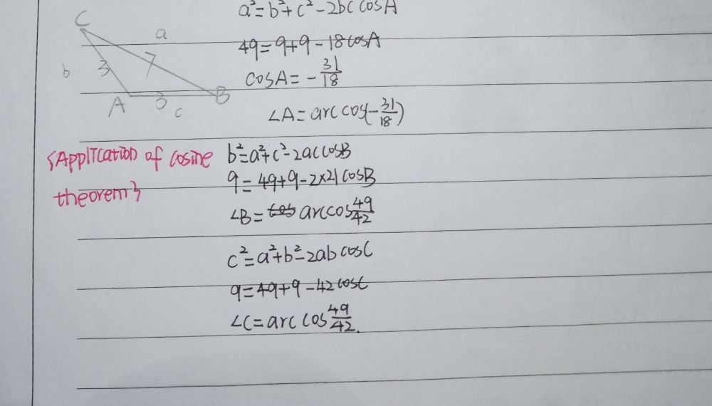 Solved: Draw your own oblique triangle. Using a ruler, measure all the ...