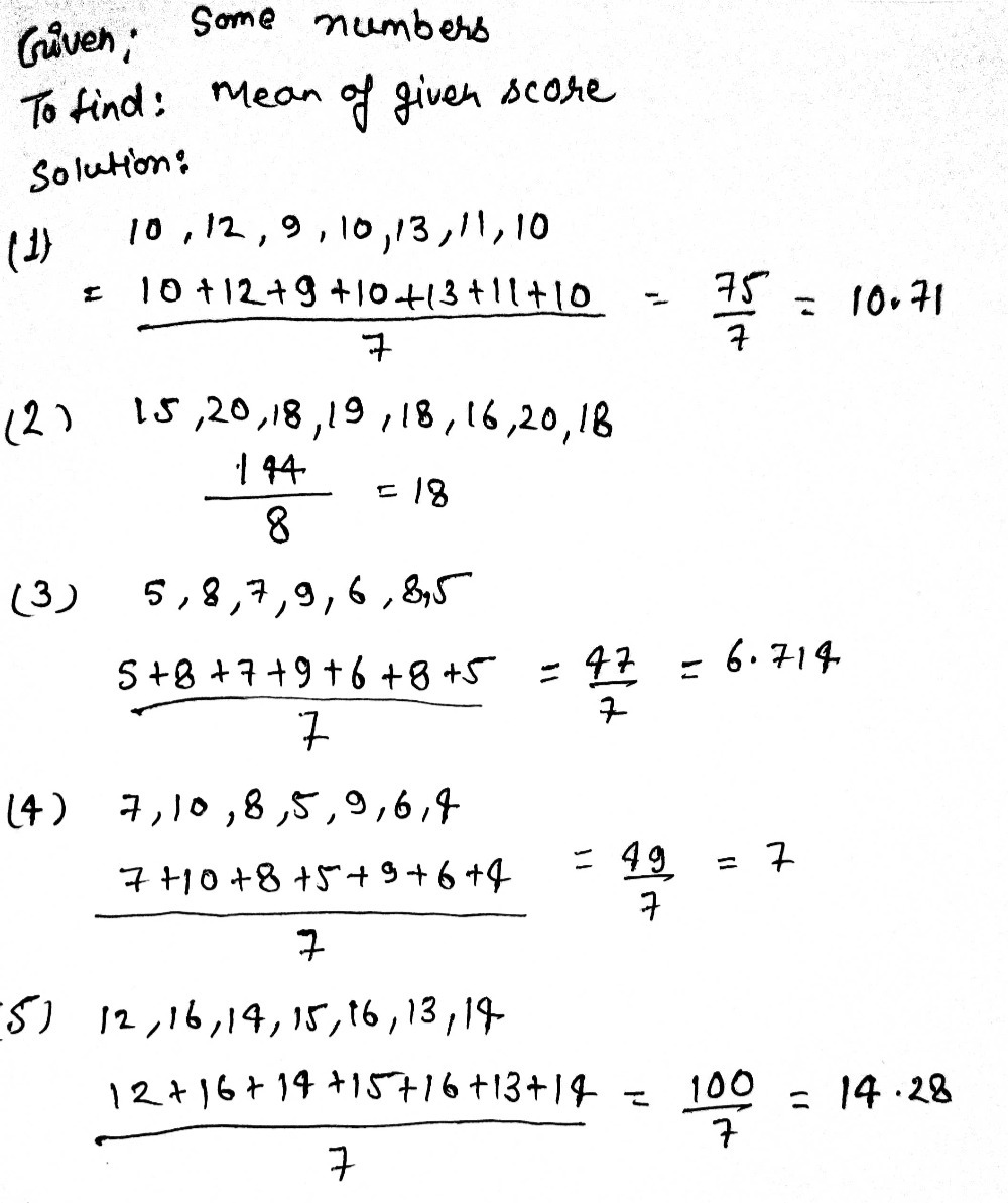 Find The Mean Of The Following Scores Round Off T Gauthmath