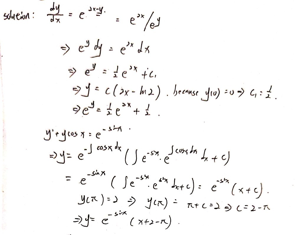 11 Solve The Initial Value Problems A Dy Dx E2x Gauthmath 11 Solve The Initial Value Problems A Dy Dx E2x Gauthmath