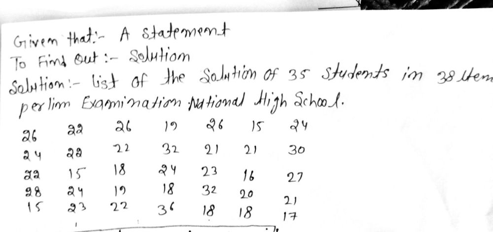 Solved: Steps in Constructing a Frequency Distribution Table of ...