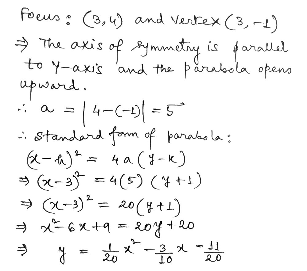 Write the standard form for the parabola with the - Gauthmath