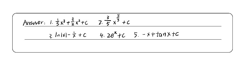 Find The Antiderivatives Of The Following 1 Gauthmath