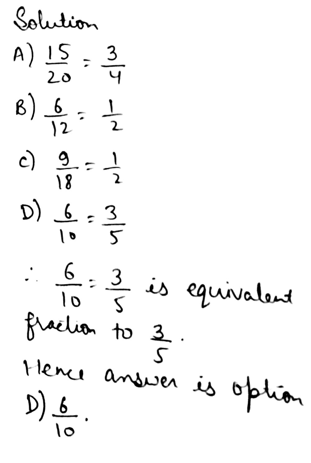 17 Which Ofthe Following Is Equivalent Fraction Gauthmath