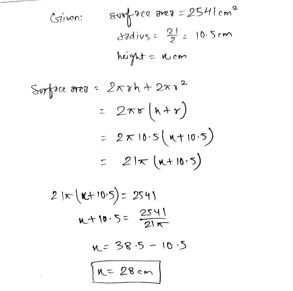 B Luas Permukaan 2 541 Cm2 Surface Area P 22 Gauthmath